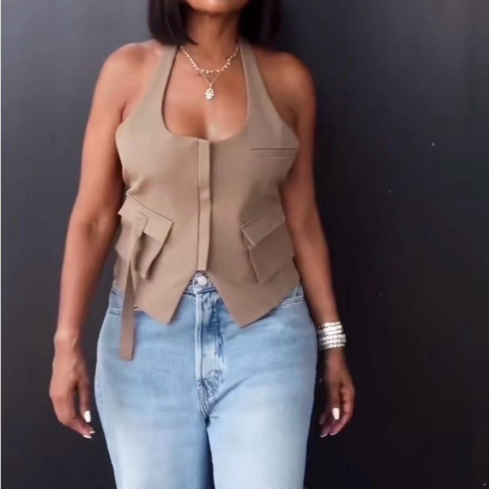 Zara Stylish Tan Women's Halter Top/ vest